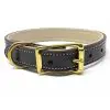 K-9 Komfort 1 Inch Dark Brown Latigo with Light Buffalo Liner Premium Deluxe Leather D Ring Collar