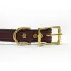 K-9 Komfort 1 Inch Mahogany Deluxe Leather Center Ring Collar