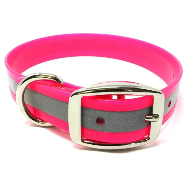 1 Inch Reflective Pink D Ring Collar