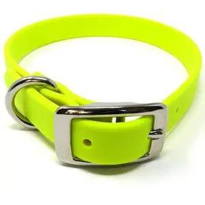 K-9 Komfort 3/4 Inch TufFlex Neon Yellow D Ring Collar