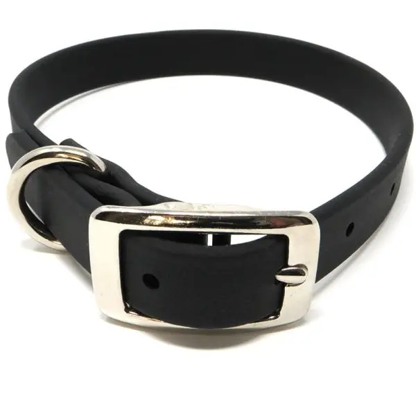 K-9 Komfort 3/4 Inch TufFlex Black D Ring Collar