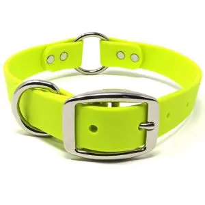 K-9 Komfort 1 Inch TufFlex Neon Yellow Center Ring Collar