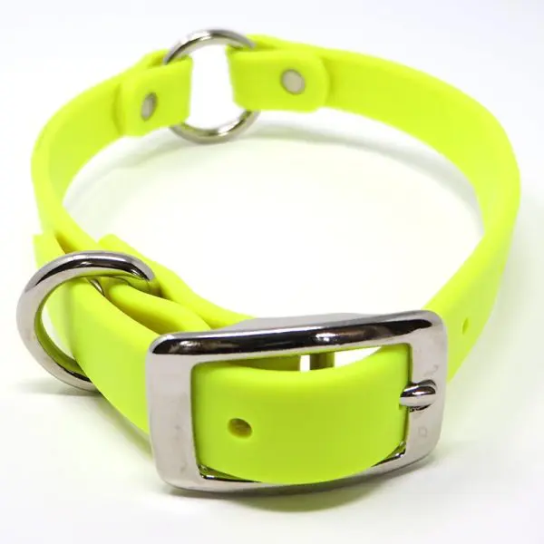 K-9 Komfort 3/4 Inch TufFlex Neon Yellow Center Ring Collar