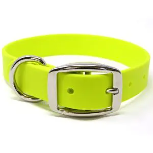K-9 Komfort 1 Inch TufFlex Neon Yellow D Ring Collar