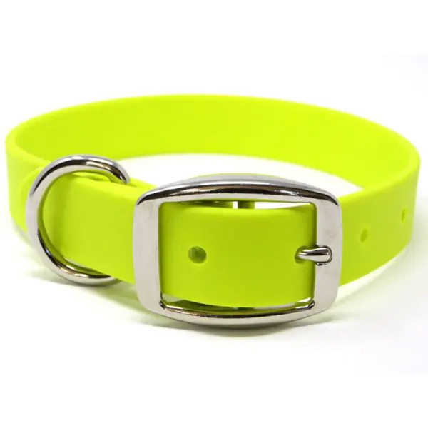 K-9 Komfort 1 Inch TufFlex Neon Yellow D Ring Collar