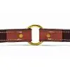 K-9 Komfort 1 Inch Tan Skirting with Burgundy Latigo Premium Deluxe Leather Center Ring Collar