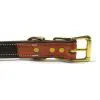 K-9 Komfort 1" Premium Deluxe Tan Skirting with Dark Buffalo Liner Leather D Ring Collar