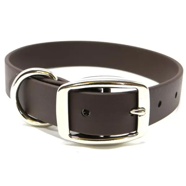 K-9 Komfort 1 Inch TufFlex Brown D Ring Collar