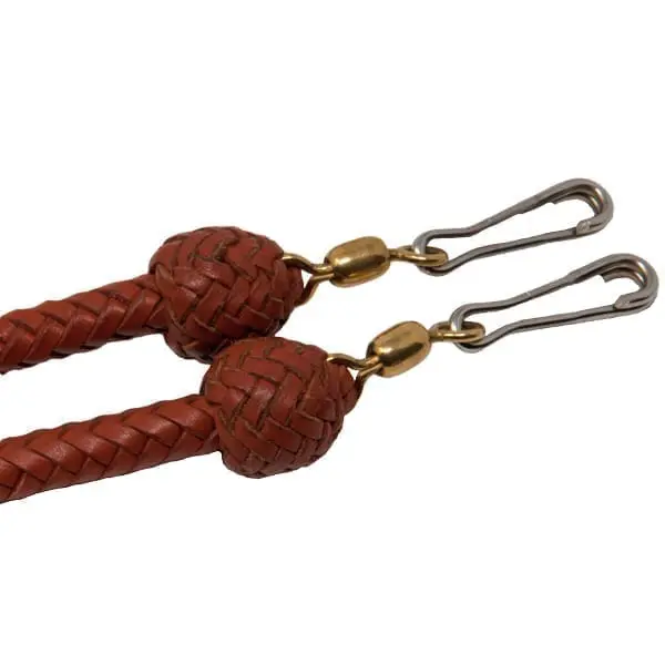 Kangaroo Leather Double Lanyard | Tan Brass