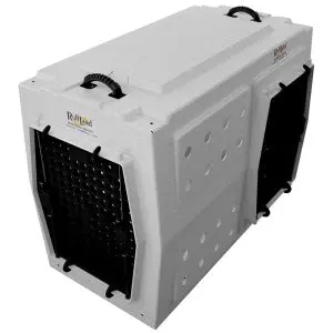 Ruff Land Kennels XL Double Door Dog Kennel - Front and Right Whitestone 2.0