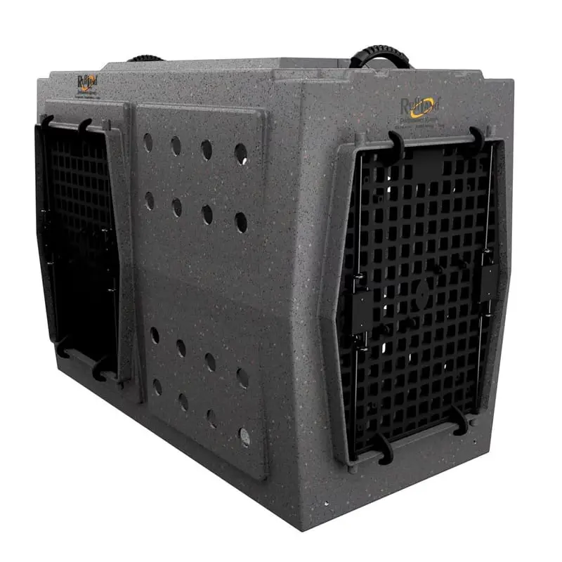 Ruff Land Kennels XL Double Door Dog Kennel - Front and Left