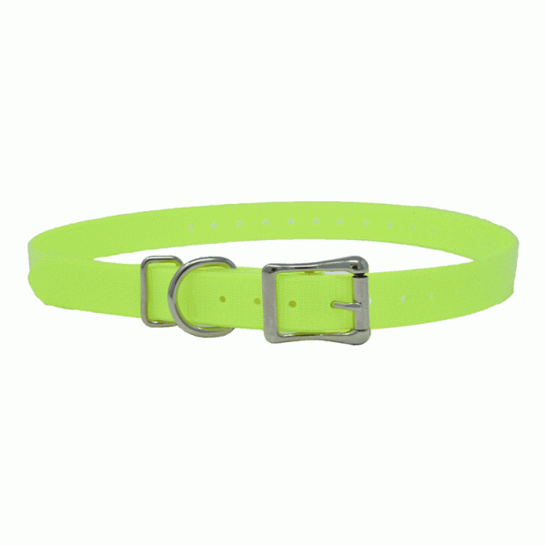 K-9 Komfort 3/4" Universal Replacement Strap with Roller Double Buckle and D Loop-Neon Yellow
