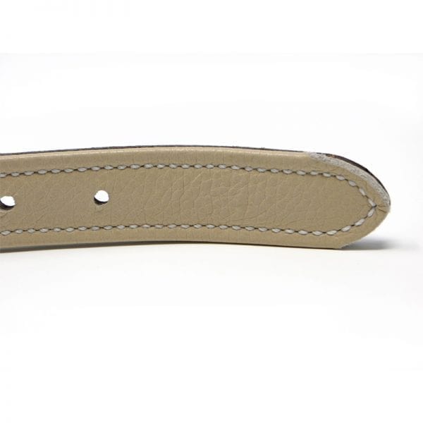 K-9 Komfort 1 Inch Dark Brown Latigo with Light Buffalo Liner Premium Deluxe Leather D Ring Collar