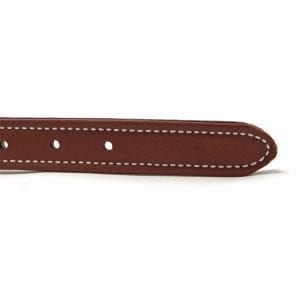 K-9 Komfort 1 Inch Dark Brown Latigo with Rust Cow Hide Premium Deluxe Leather D Ring Collar