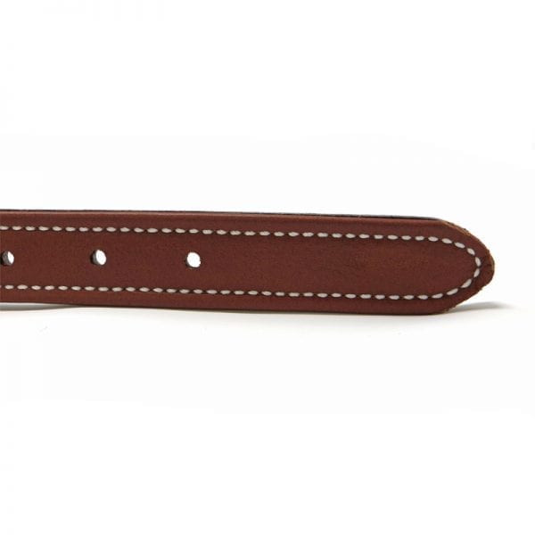 K-9 Komfort 1 Inch Dark Brown Latigo with Rust Cow Hide Premium Deluxe Leather D Ring Collar