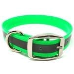 K-9 Komfort 1 Inch Reflective Neon Green D Ring Collar