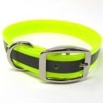 K-9 Komfort 1 Inch Reflective Neon Yellow D Ring Collar