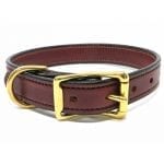 K-9 Komfort 1″ Deluxe Mahogany Leather D Ring Collar