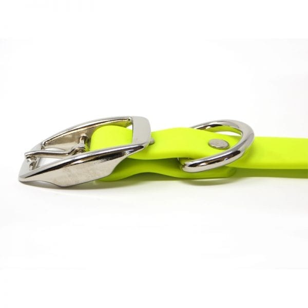 K-9 Komfort 1 Inch TufFlex Neon Yellow D Ring Collar