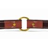 K-9 Komfort 1 Inch Tan Skirting with Burgundy Latigo Premium Deluxe Leather Center Ring Collar