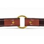 K-9 Komfort 1″ Premium Deluxe Tan Skirting with Burgundy Latigo Leather Center Ring Collar