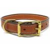 K-9 Komfort 1 Inch London Tan Deluxe Leather D Ring Collar