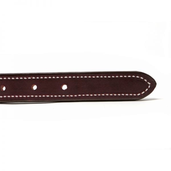K-9 Komfort 1 Inch Tan Skirting with Burgundy Latigo Premium Deluxe Leather D Ring Collar