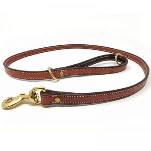 K-9 Komfort Tan Skirting with Burgundy Latigo Premium Deluxe Leather Lead