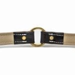 K-9 Komfort 1″ Premium Deluxe Dark Brown Latigo Leather with Light Buffalo Liner Center Ring Collar Center