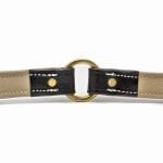 K-9 Komfort 1″ Premium Deluxe Dark Brown Latigo Leather with Light Buffalo Liner Center Ring Collar Center
