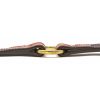 K-9 Komfort 1 Inch Tan Skirting with Burgundy Latigo Premium Deluxe Leather Center Ring Collar
