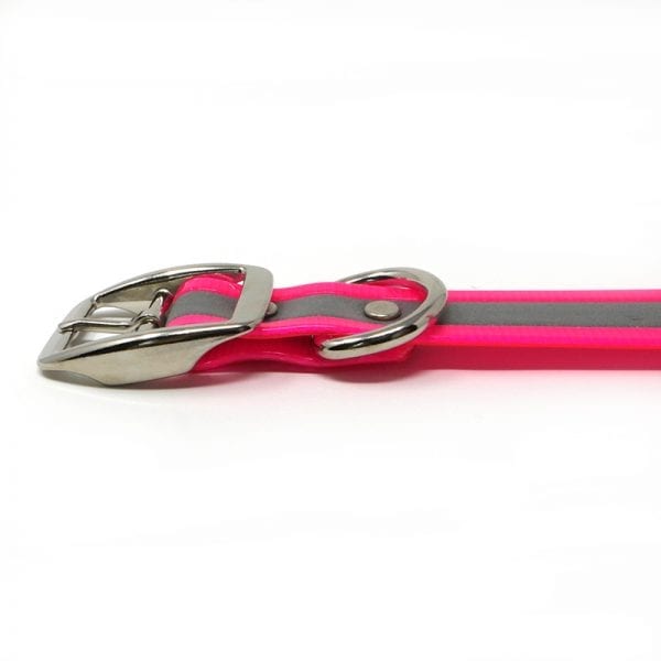 K-9 Komfort 1 Inch Reflective Pink Center Ring Collar