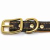 3/4 Inch Deer Tan Latigo Leather Collar