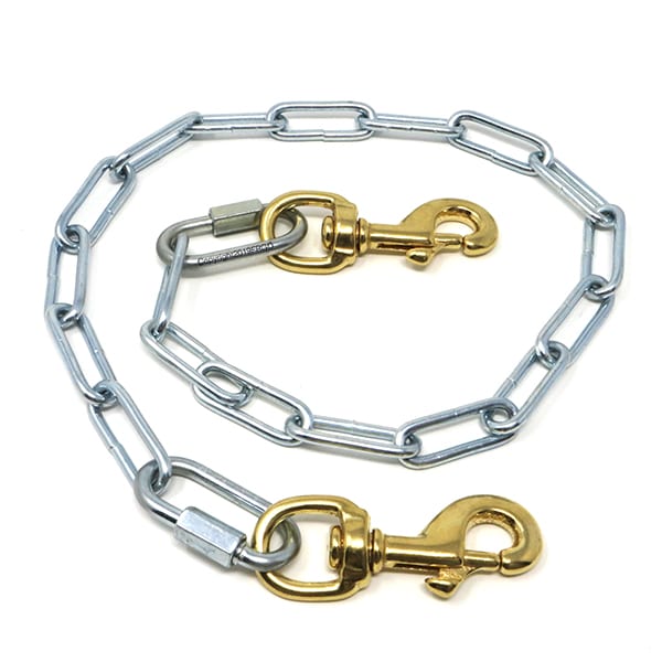 Tie Out Chain with Solid Brass Snaps Front Range Gun Dog