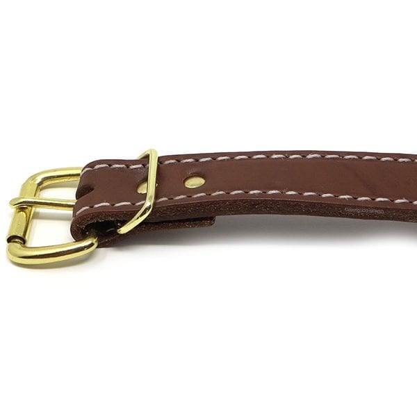 1 Inch 2 Ply Leather Center Ring Collar Brass
