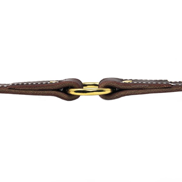 1 Inch Burgundy Leather Center Ring Collar