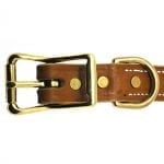 1 Inch Tan Leather Center Ring Collar