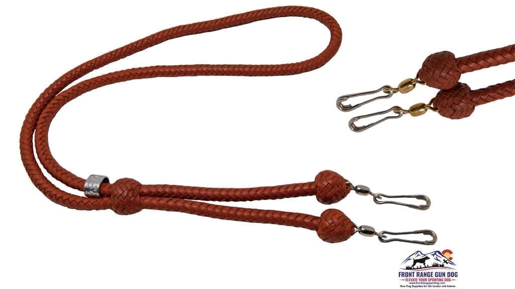 Kangaroo Leather Double Lanyard  Chocolate-Tan - Front Range Gun Dog