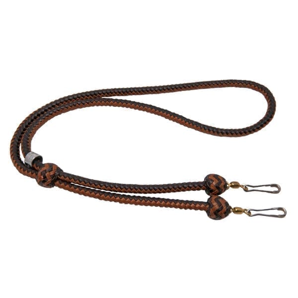 Kangaroo Leather Double Lanyard | Chocolate-Tan Nickel