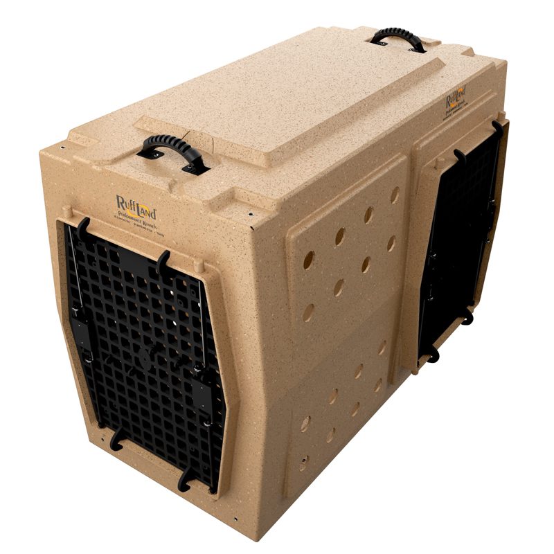 Ruff Land Kennels XL Double Door Dog Kennel - Front and Right