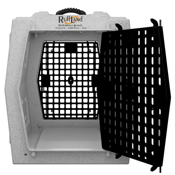 Ruff Land Kennels Intermediate Double Door Dog Kennel Whitestone 2.0