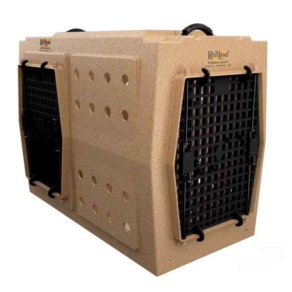 Ruff Land Kennels XL Double Door Dog Kennel - Front and Left